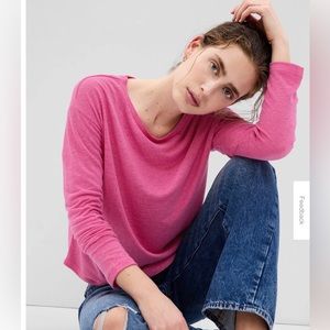 Gap Linen Blend Long Sleeve  Tee